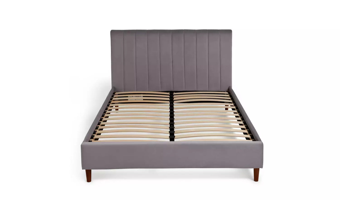 Habitat Pandora Double Velvet Bed Frame - Grey